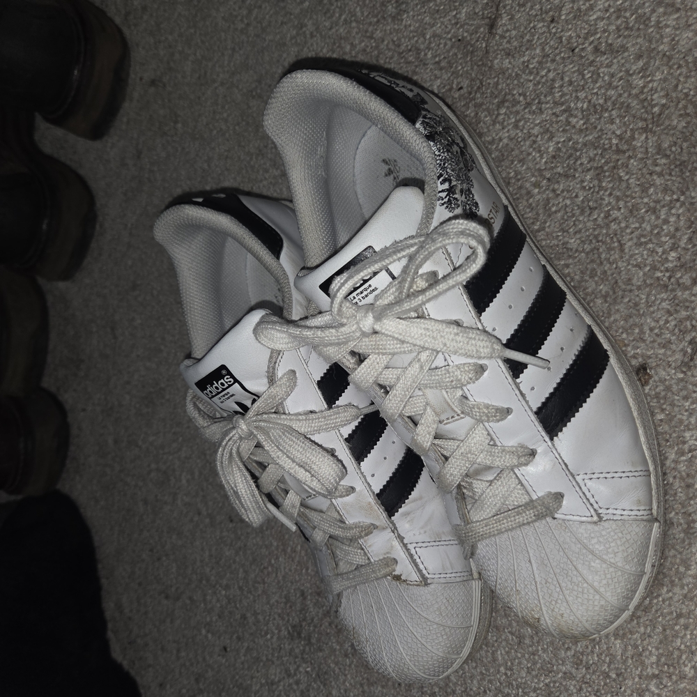 Adidas Classic White and Black Sneakers